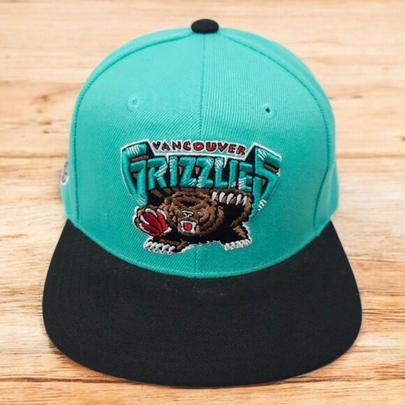 Vancouver Grizzlies Embroidered 3D Logo Snapback Cap Trucker Hat Mitchell Ness - Picture 1 of 14